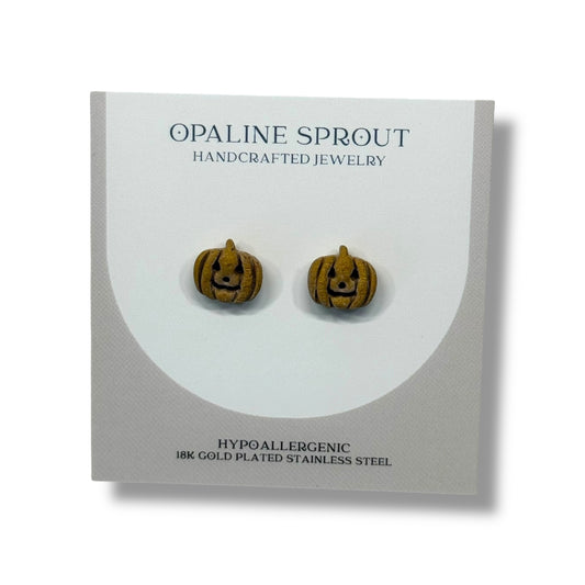 The October Studs – Gold · Pumpkin