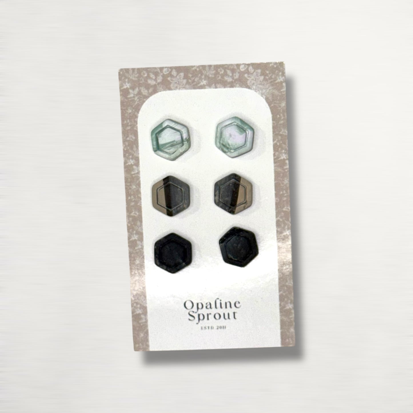 Stud Set Of 3 · Hypoallergenic 18K Gold Plated Stainless Steel · Clay Earrings