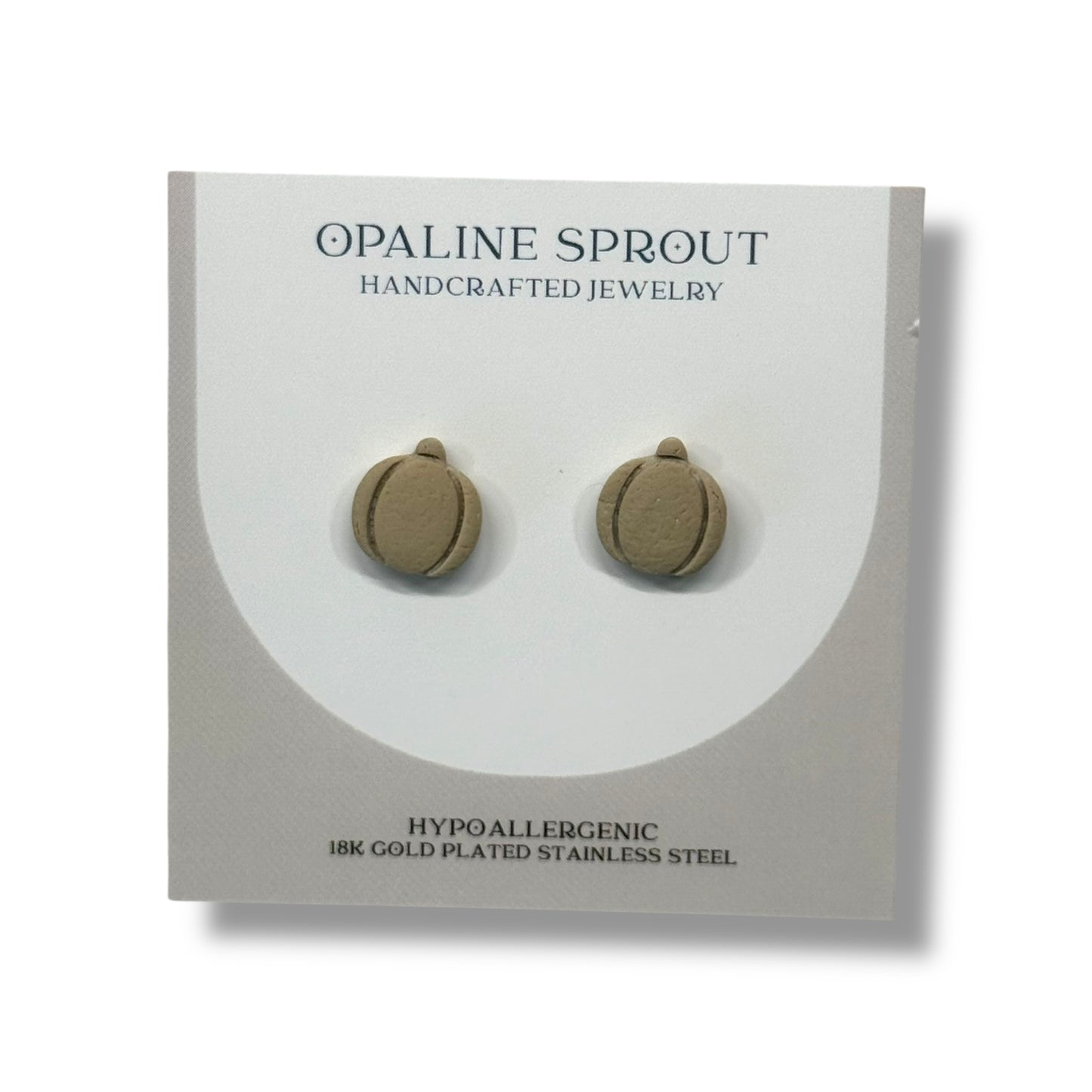 The October Studs – Khaki · Pumpkin
