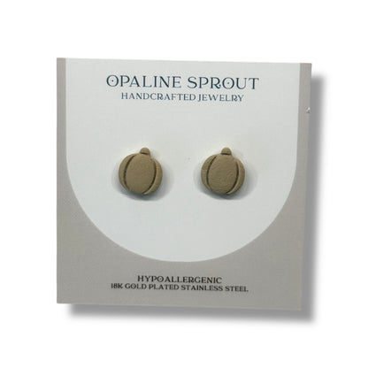 The October Studs – Khaki · Pumpkin