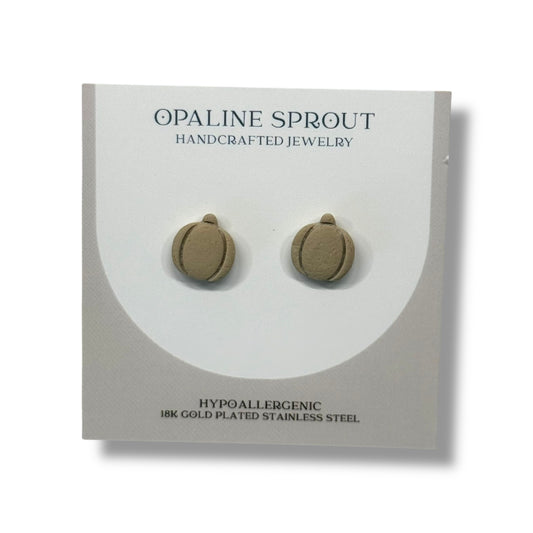 The October Studs – Khaki · Pumpkin