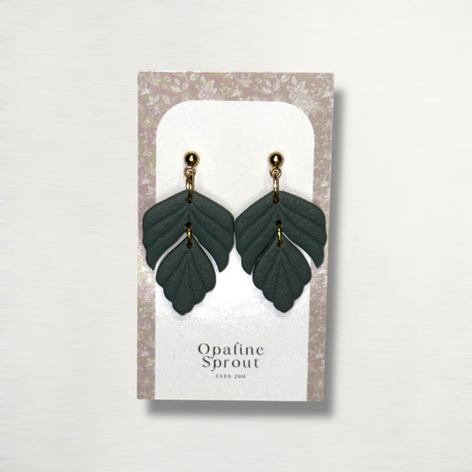 The Driftleaf Drop Earrings – Greenblack – Winter Collection · The Scholar's Study | Hypoallergenic 18K Gold-Plated – Handmade Jewelry