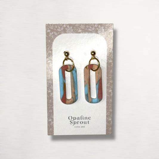 The Link Drop Earrings – Desert Jasper – Special Edition | Hypoallergenic 18K Gold-Plated – Handmade Jewelry