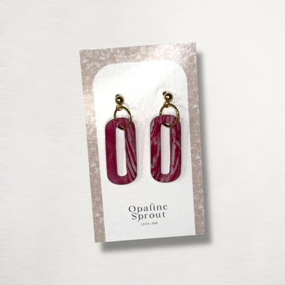 The Link Drop Earrings – Rhodochrosite – Special Edition | Hypoallergenic 18K Gold-Plated – Handmade Jewelry