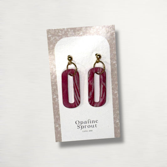 The Link Drop Earrings – Rhodochrosite – Special Edition | Hypoallergenic 18K Gold-Plated – Handmade Jewelry