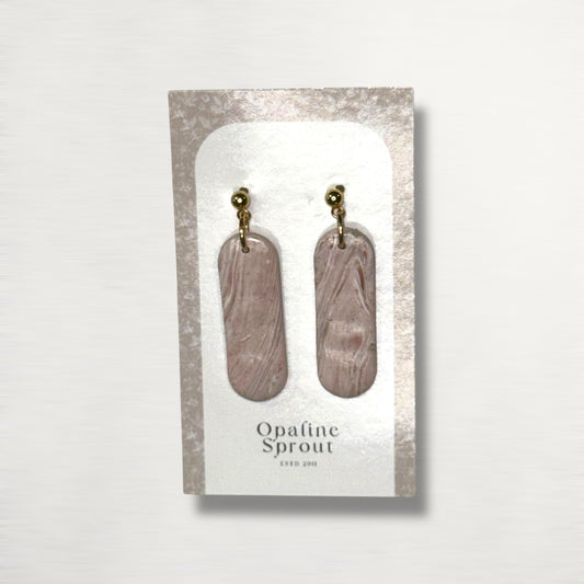 The Monolith Drop Earrings – Petrified Wood – Special Edition | Hypoallergenic 18K Gold-Plated – Handmade Jewelry