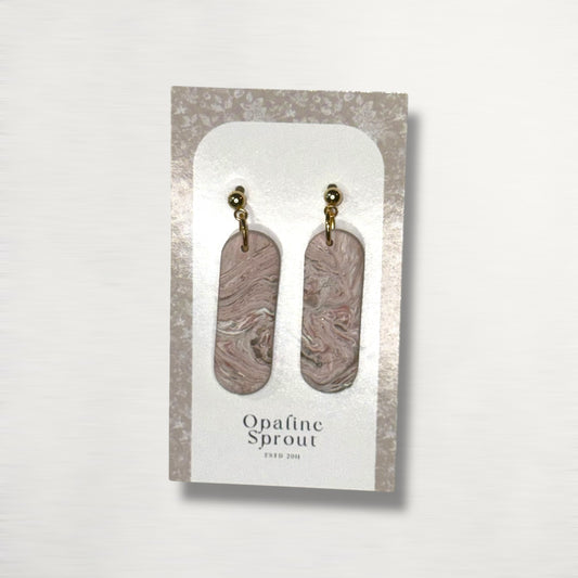 The Monolith Drop Earrings – Petrified Wood – Special Edition | Hypoallergenic 18K Gold-Plated – Handmade Jewelry