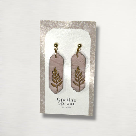 The Monolith Drop Earrings – Gilded Rosewood – Special Edition | Hypoallergenic 18K Gold-Plated – Handmade Jewelry