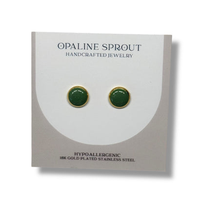 The Dot Studs – Sage Green · Garden Collection · Medium
