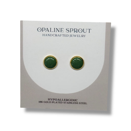 The Dot Studs – Sage Green · Garden Collection · Medium