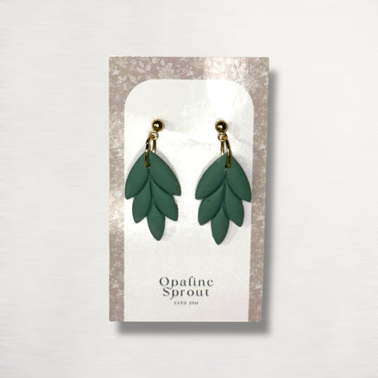 The Laurel Drop Earrings – Winter Sage – Winter Collection · Christmas Tree Farm | Hypoallergenic 18K Gold-Plated – Handmade Jewelry