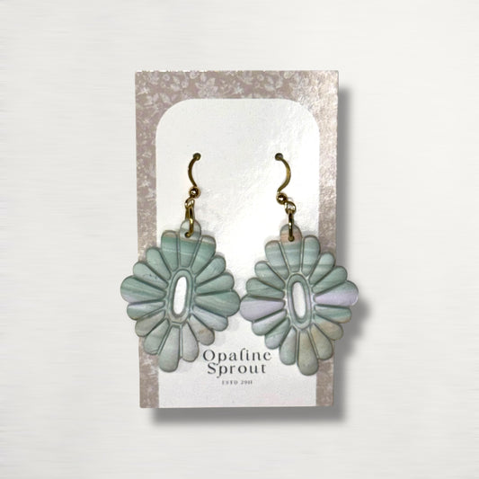 The Rosette Drop Earrings – Jadeite – Special Edition | Hypoallergenic 18K Gold-Plated – Handmade Jewelry