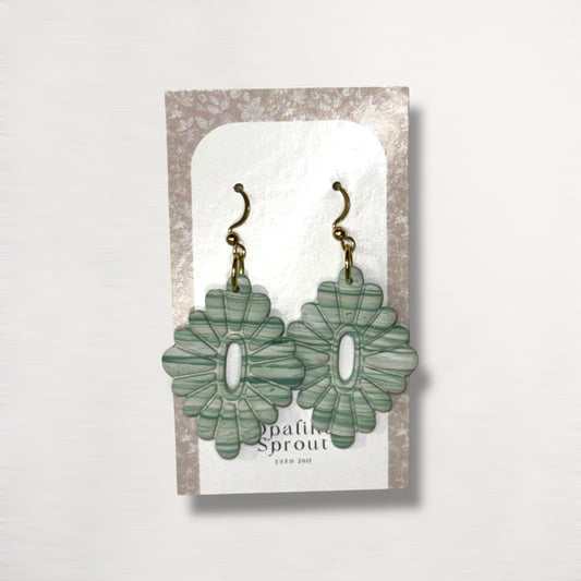 The Rosette Drop Earrings – Jadeite – Special Edition | Hypoallergenic 18K Gold-Plated – Handmade Jewelry
