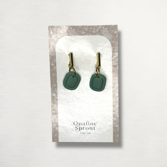 Drop Dangle Earrings · Hypoallergenic 18K Gold Plated Stainless Steel · Clay Earrings · Blue Dainty Bezel Rectangle · Spring
