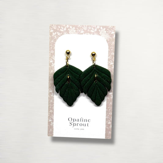 The Driftleaf Drop Earrings – Deep Forest · Autumn Collection