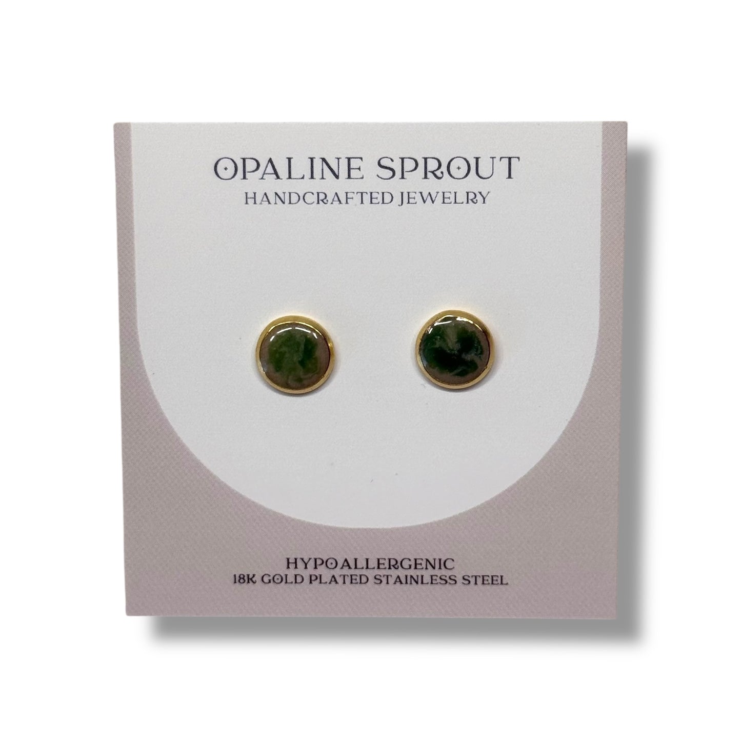 The Dot Studs – Cream & Green · Garden Collection · Medium
