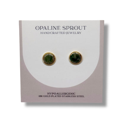 The Dot Studs – Cream & Green · Garden Collection · Medium