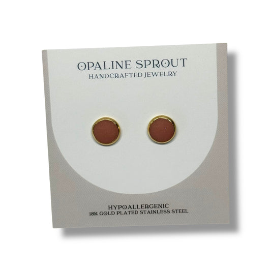 The Dot Studs – Coral · Autumn Collection · Medium