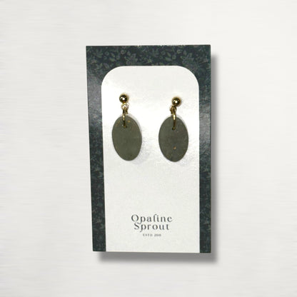 The Pebble Drop Earrings – Moss Agate – Special Edition | Hypoallergenic 18K Gold-Plated – Handmade Jewelry