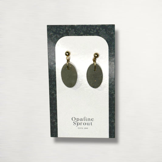 The Pebble Drop Earrings – Moss Agate – Special Edition | Hypoallergenic 18K Gold-Plated – Handmade Jewelry
