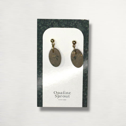 The Pebble Drop Earrings – Moss Agate – Special Edition | Hypoallergenic 18K Gold-Plated – Handmade Jewelry