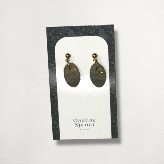 The Pebble Drop Earrings – Moss Agate – Special Edition | Hypoallergenic 18K Gold-Plated – Handmade Jewelry