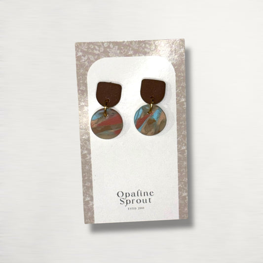 The Tandem Drop Earrings – Desert Jasper – Special Edition | Hypoallergenic 18K Gold-Plated – Handmade Jewelry