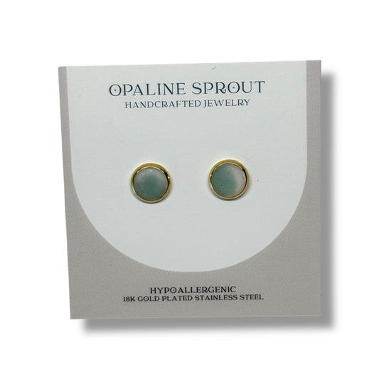 The Dot Studs – White & Sea Glass II Blend · Water Collection · Medium
