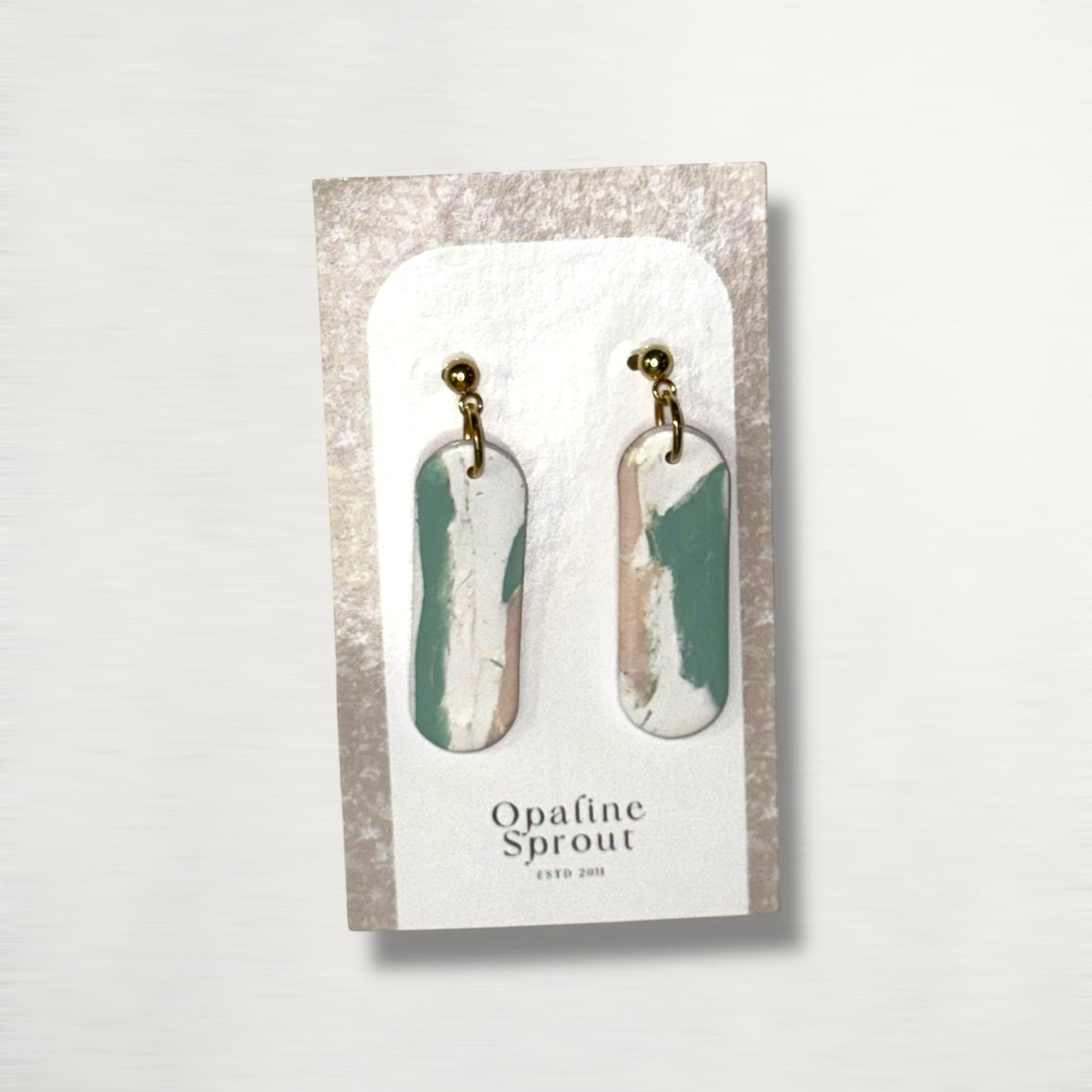 The Monolith Drop Earrings – Water Lily – Special Edition | Hypoallergenic 18K Gold-Plated – Handmade Jewelry