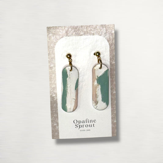 The Monolith Drop Earrings – Water Lily – Special Edition | Hypoallergenic 18K Gold-Plated – Handmade Jewelry