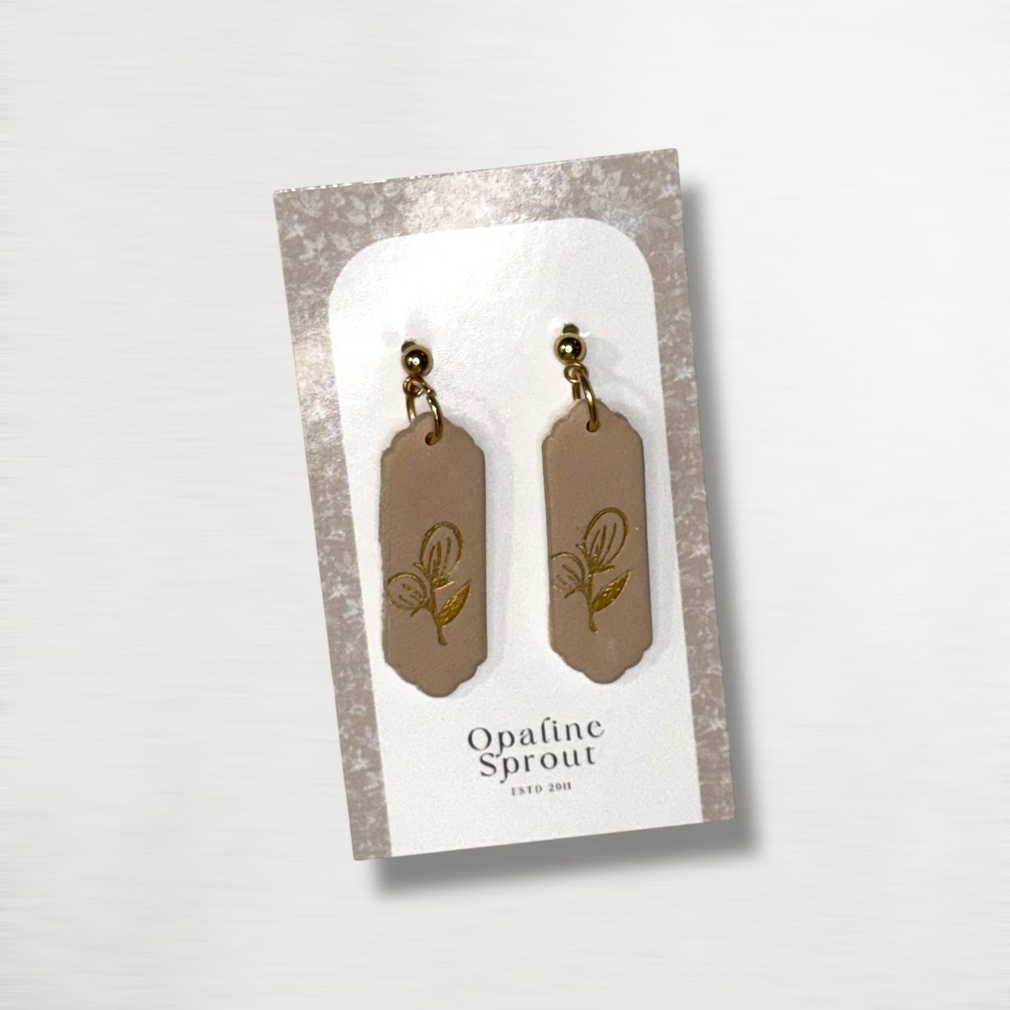 The Monolith Drop Earrings – Golden Fika – Special Edition | Hypoallergenic 18K Gold-Plated – Handmade Jewelry
