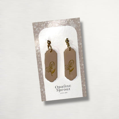 The Monolith Drop Earrings – Golden Fika – Special Edition | Hypoallergenic 18K Gold-Plated – Handmade Jewelry