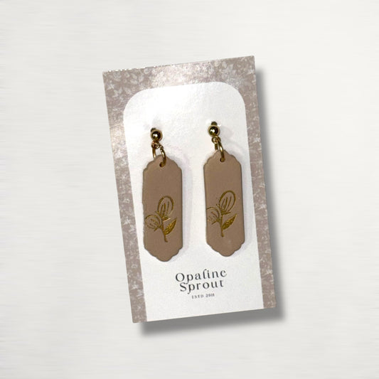 The Monolith Drop Earrings – Golden Fika – Special Edition | Hypoallergenic 18K Gold-Plated – Handmade Jewelry