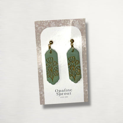 The Monolith Drop Earrings – Gilded Meadow – Special Edition | Hypoallergenic 18K Gold-Plated – Handmade Jewelry