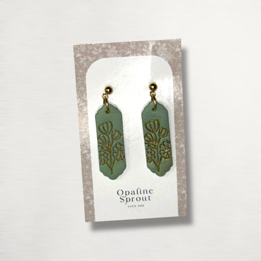The Monolith Drop Earrings – Gilded Meadow – Special Edition | Hypoallergenic 18K Gold-Plated – Handmade Jewelry