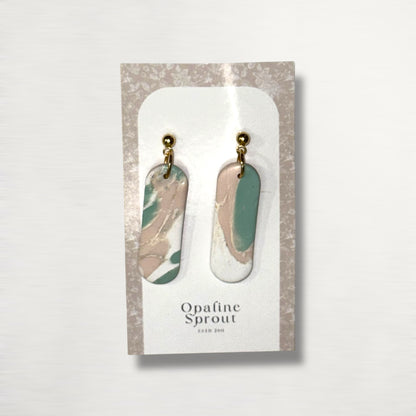 The Monolith Drop Earrings – Water Lily – Special Edition | Hypoallergenic 18K Gold-Plated – Handmade Jewelry