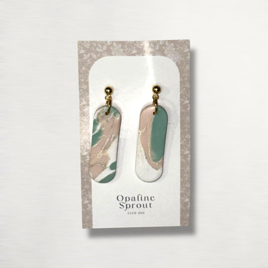 The Monolith Drop Earrings – Water Lily – Special Edition | Hypoallergenic 18K Gold-Plated – Handmade Jewelry