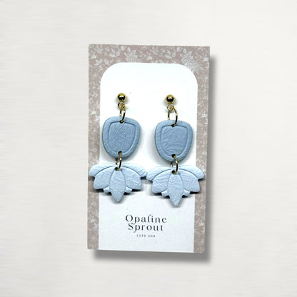 The Lotus Bloom Earrings – Hazy Blue · Water Collection