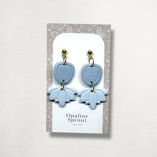 The Lotus Bloom Earrings – Hazy Blue · Water Collection