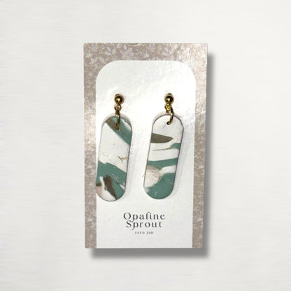 The Monolith Drop Earrings – Water Lily – Special Edition | Hypoallergenic 18K Gold-Plated – Handmade Jewelry