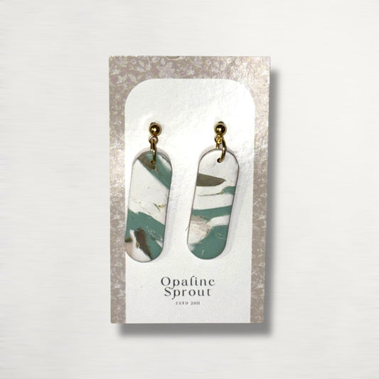 The Monolith Drop Earrings – Water Lily – Special Edition | Hypoallergenic 18K Gold-Plated – Handmade Jewelry