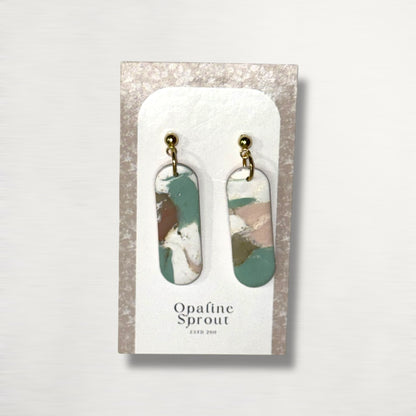 The Monolith Drop Earrings – Water Lily – Special Edition | Hypoallergenic 18K Gold-Plated – Handmade Jewelry