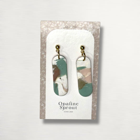 The Monolith Drop Earrings – Water Lily – Special Edition | Hypoallergenic 18K Gold-Plated – Handmade Jewelry