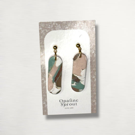 The Monolith Drop Earrings – Water Lily – Special Edition | Hypoallergenic 18K Gold-Plated – Handmade Jewelry
