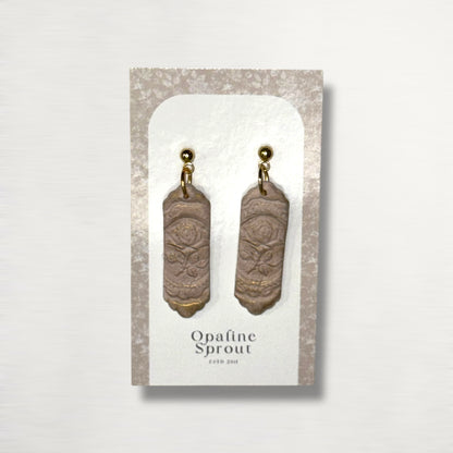 The Monolith Drop Earrings – Prosecco Rose – Winter Collection · Midnight Toast | Hypoallergenic 18K Gold-Plated – Handmade Jewelry