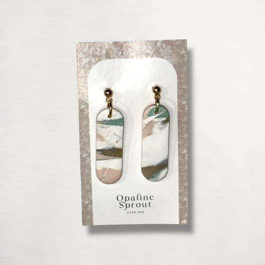 The Monolith Drop Earrings – Water Lily – Special Edition | Hypoallergenic 18K Gold-Plated – Handmade Jewelry