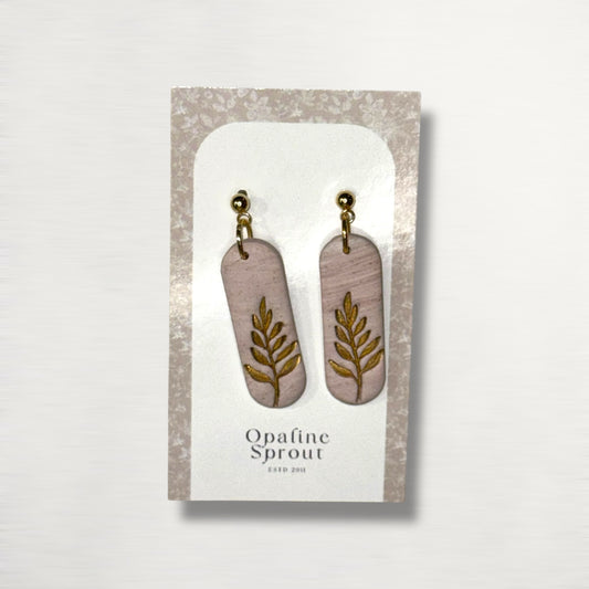 The Monolith Drop Earrings – Gilded Rosewood – Special Edition | Hypoallergenic 18K Gold-Plated – Handmade Jewelry