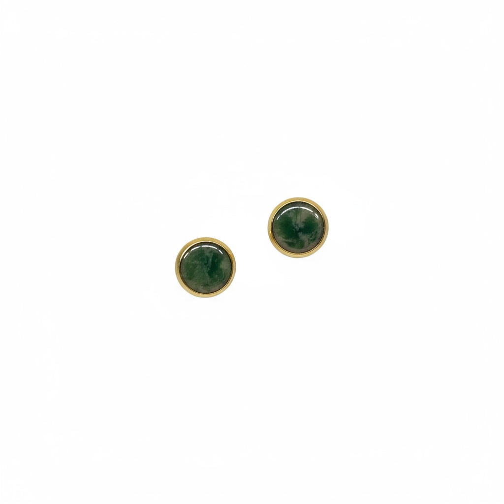 The Dot Studs – Cream & Green · Garden Collection · Medium