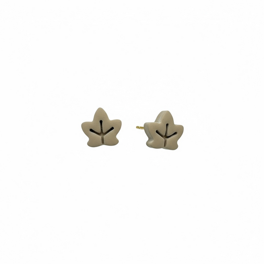 The October Studs – Khaki · Leaf