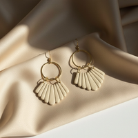 Fan Hoop Earrings · Ivory